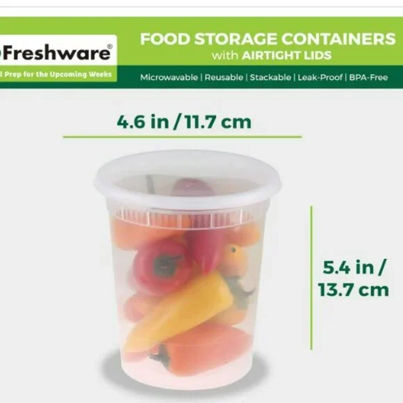 24 pack of 32 oz plastic deli containers with lids - NWT - Picture 2 of 2